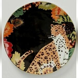 Anthropologie-set of 4- Henrietta Dessert/Side Plates- black & multi-colored